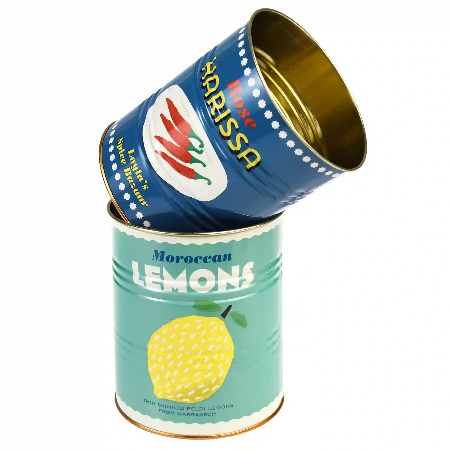 Retro Storage Tins - Lemon & Harissa (Set of 2)