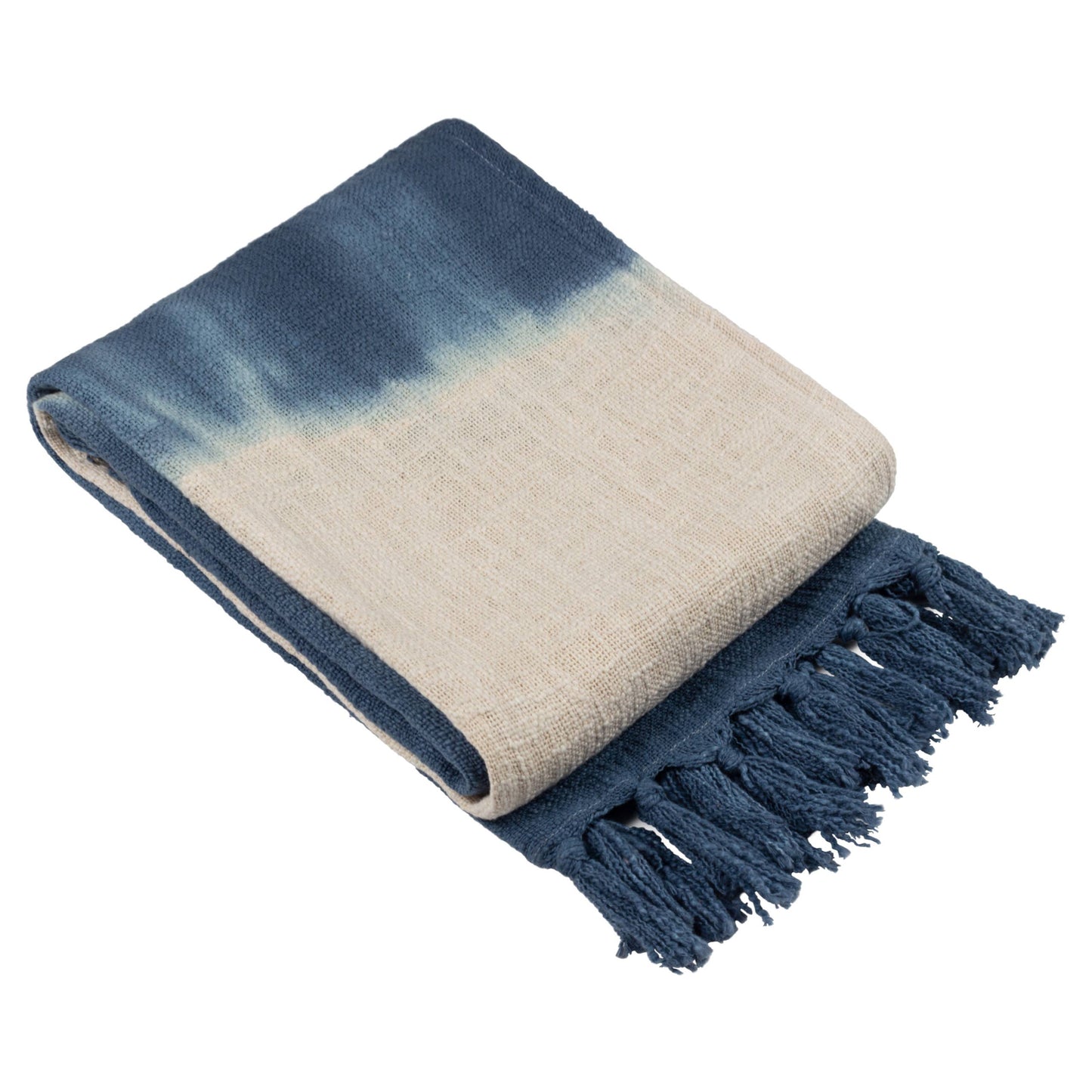 Mizu Dip Dye Fringed Throw Ink