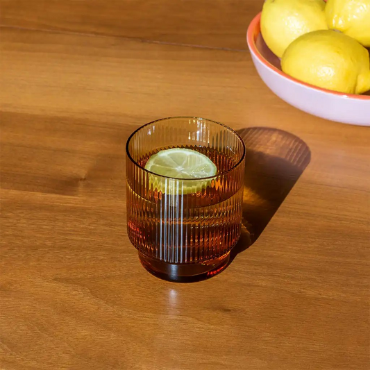 Retro Amber Glass Tumbler