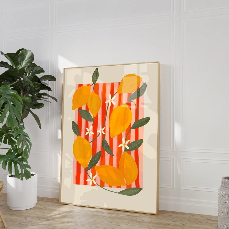 Lemon Fruit Market Print