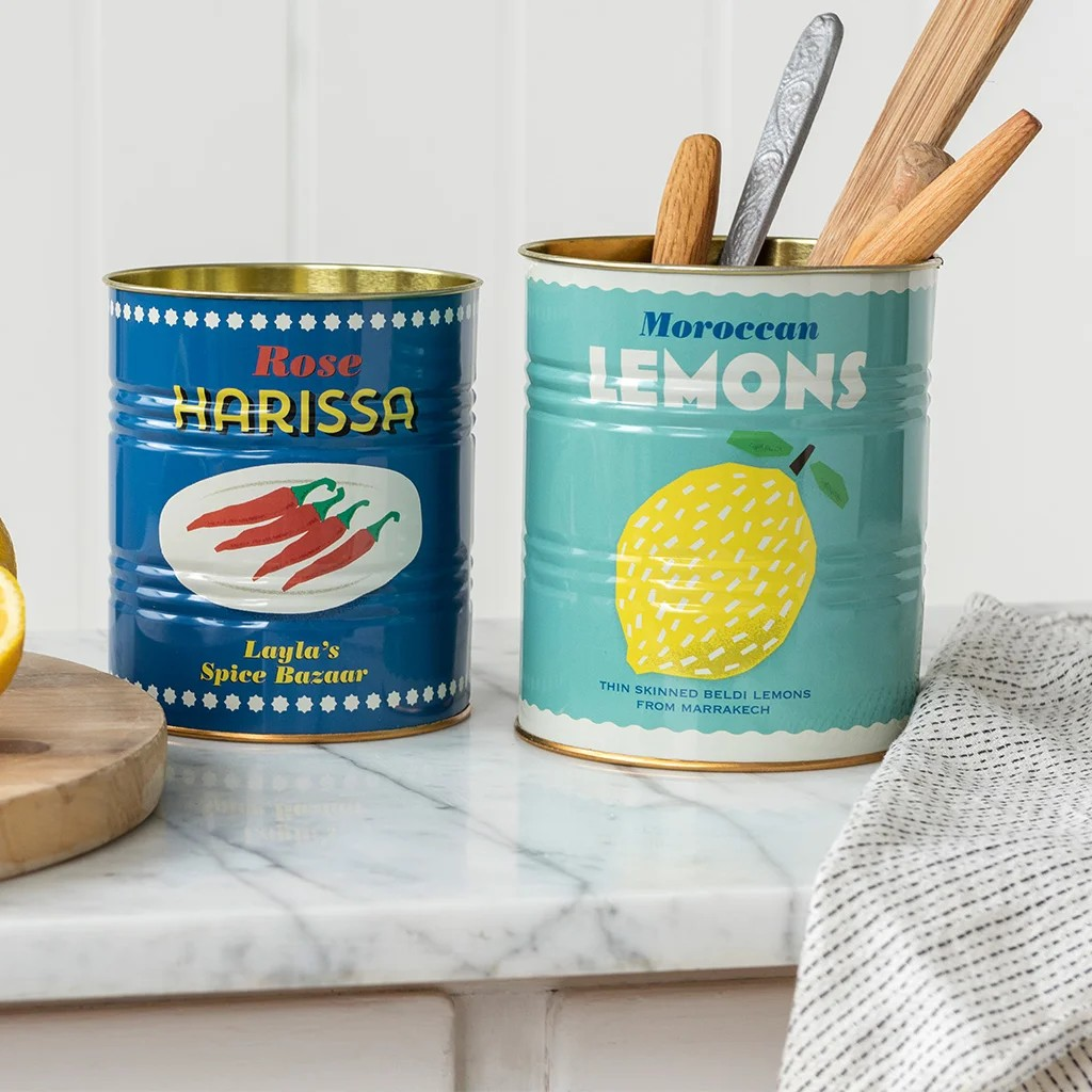 Retro Storage Tins - Lemon & Harissa (Set of 2)